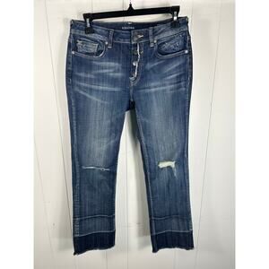 Vigoss Jeans Women's Size 26 Jagger Straight Crop Ankle Button Fly Distressed